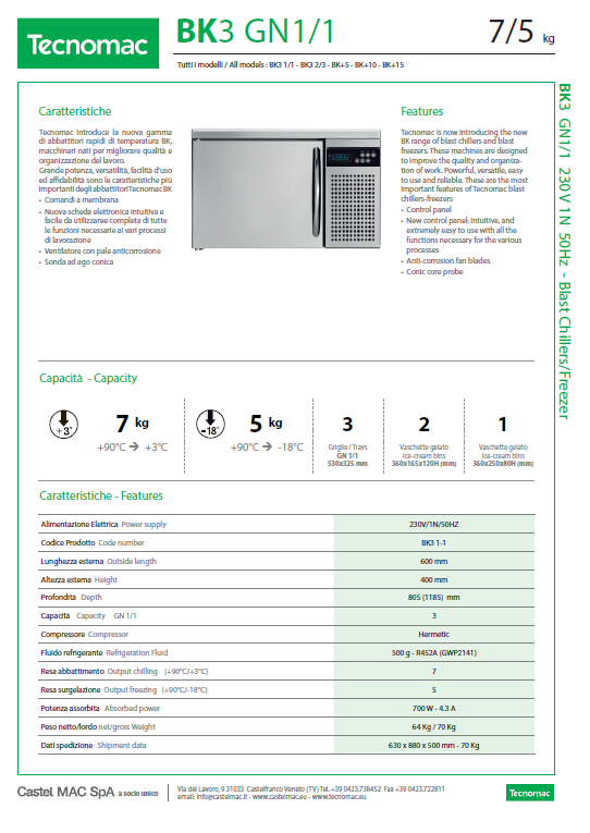 Black Kube Shock Freezer