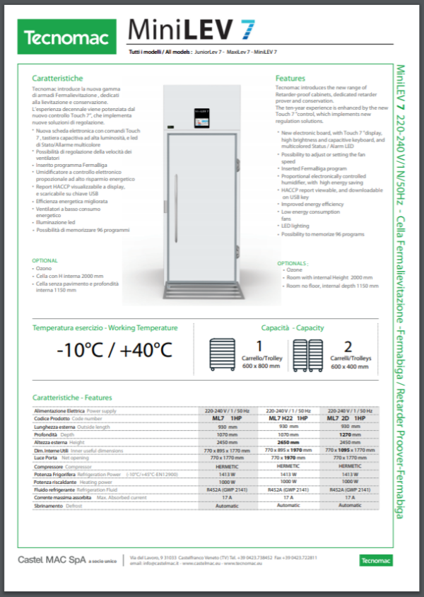MiniLev7_Tecnomac MiniLev7 Στόφα Ψυγείο