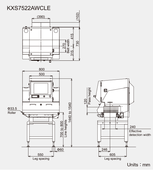 xr-drawing-kxs7522awcle-en X-ray για τη Βιομηχανία Τροφίμων XR 7534 Series